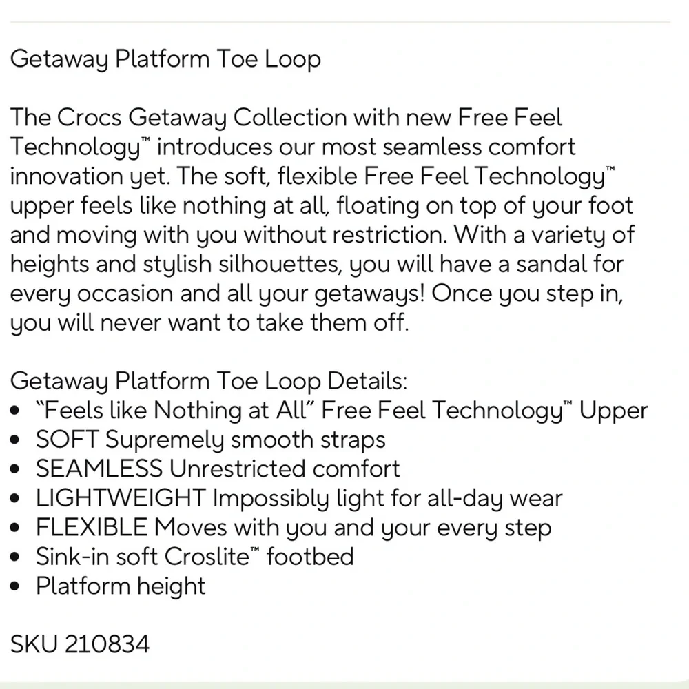 NWT - Crocs Getaway Platform Toe Loop Dragon Fruit Women’s Size 9. - Picture 8 of 10